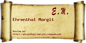 Ehrenthal Margit névjegykártya